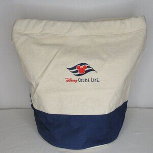 Disney Cruise Line Canvas Round Backpack Duffle Tote Adjustable Drawstring